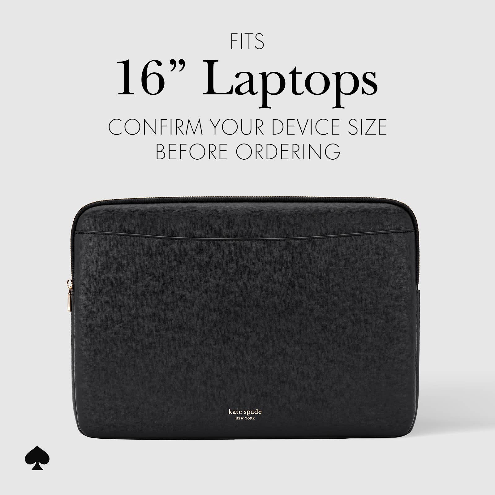Kate Spade New York Laptop Sleeve 16" Black Saffiano