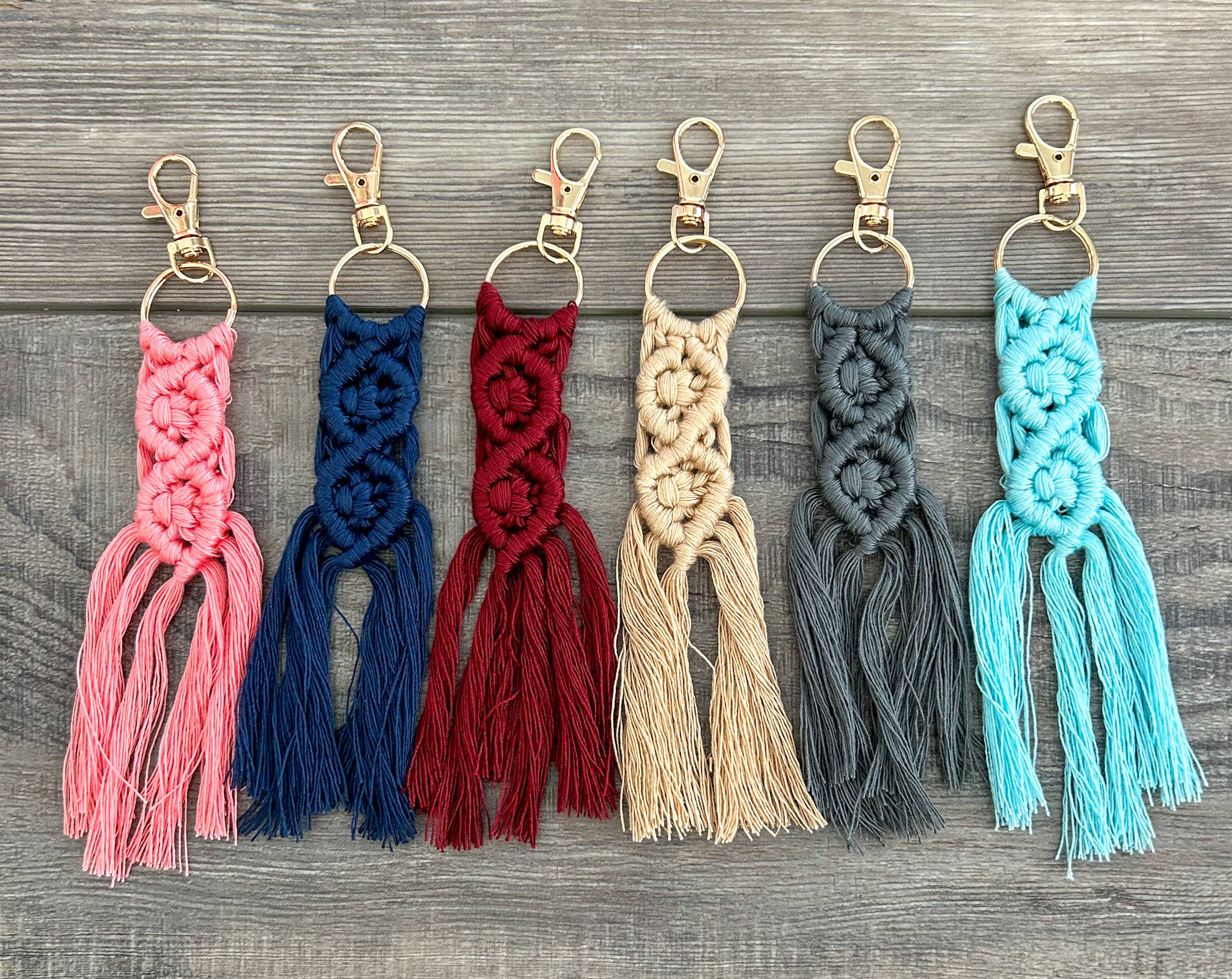 Boho Cotton Cord Macrame Keychain