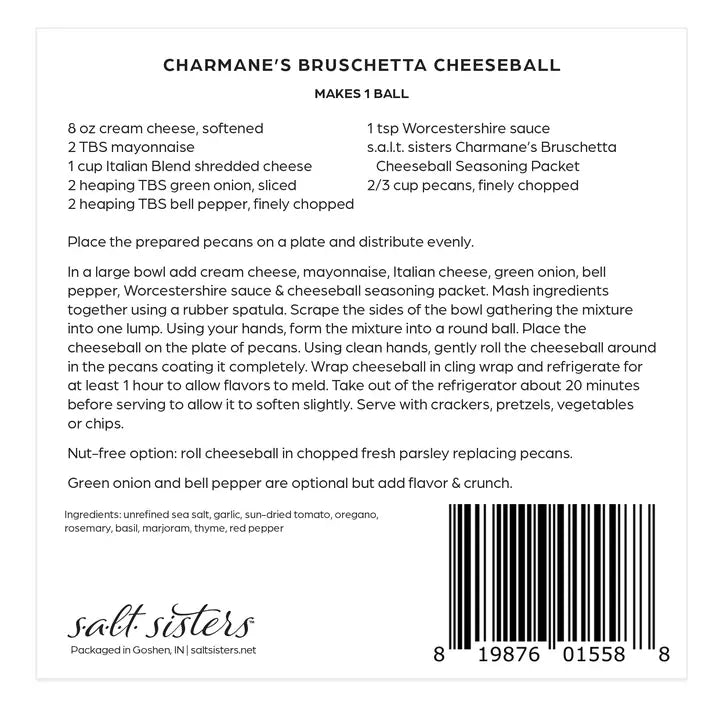 Salt Sisters - Charmaine’s Bruschetta Cheeseball