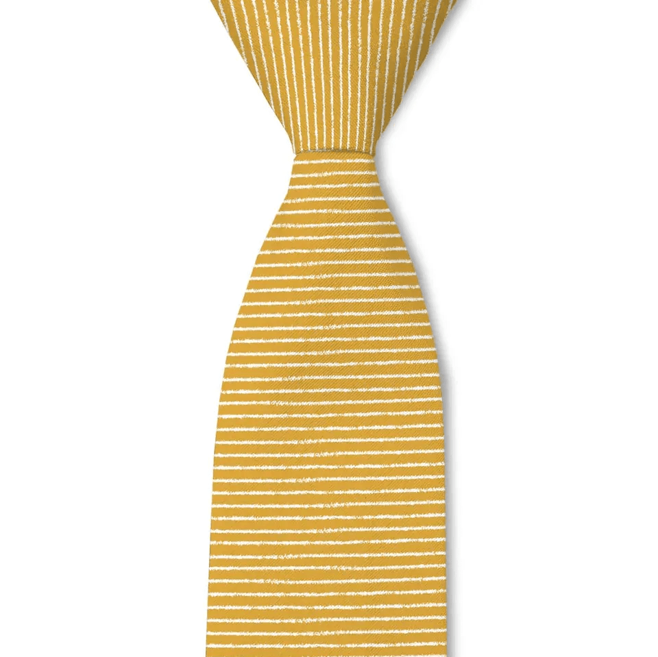 Tough Apparel Banks Yellow White Horizontal Stripe Mens Tie