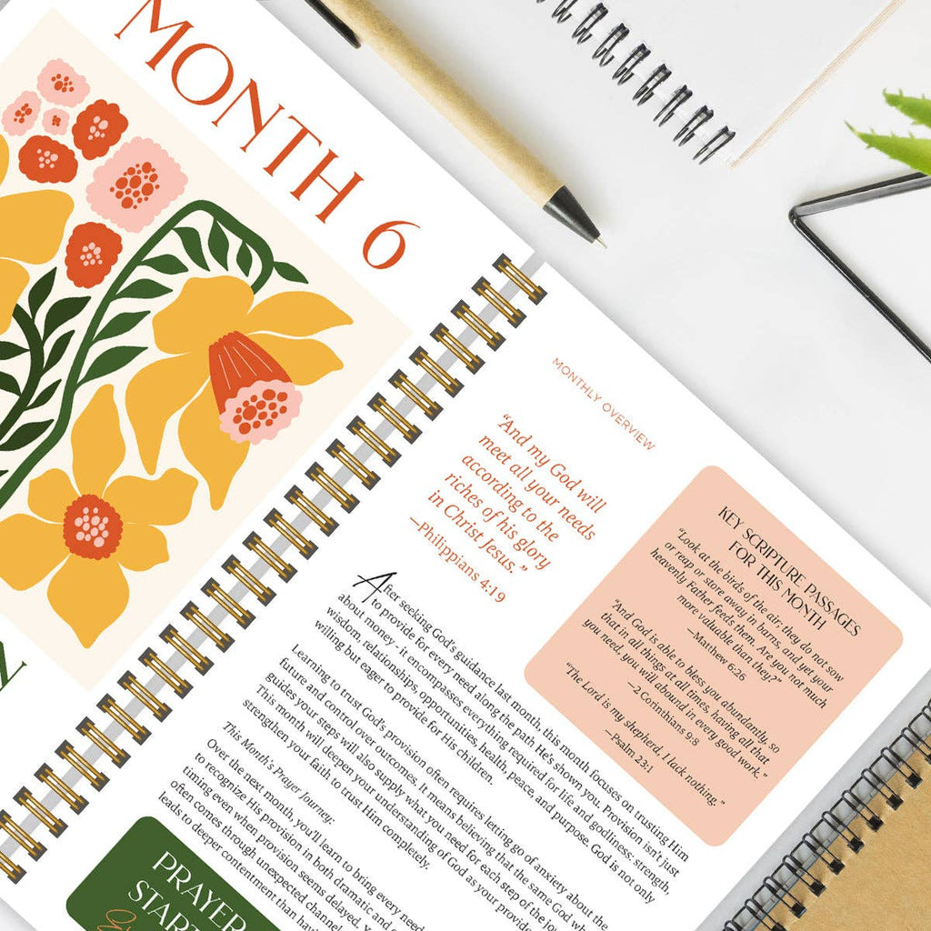 A Year In Prayer: A Journey of Daily Prayer and Reflection by Spiral Bible