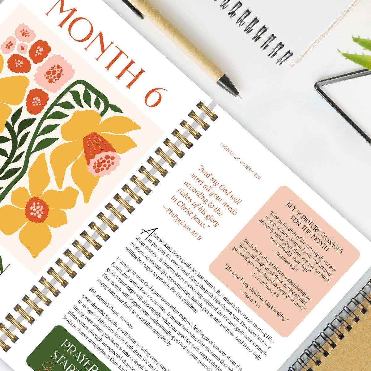 A Year In Prayer: A Journey of Daily Prayer and Reflection by Spiral Bible