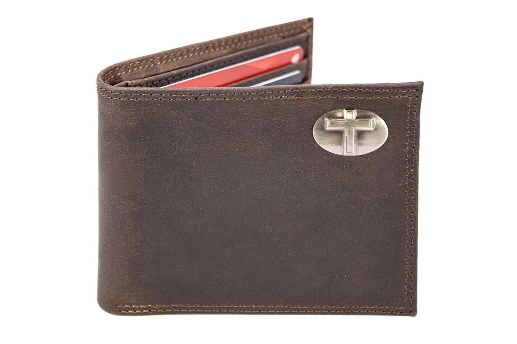 Christian Cross Leather Bifold Wallet