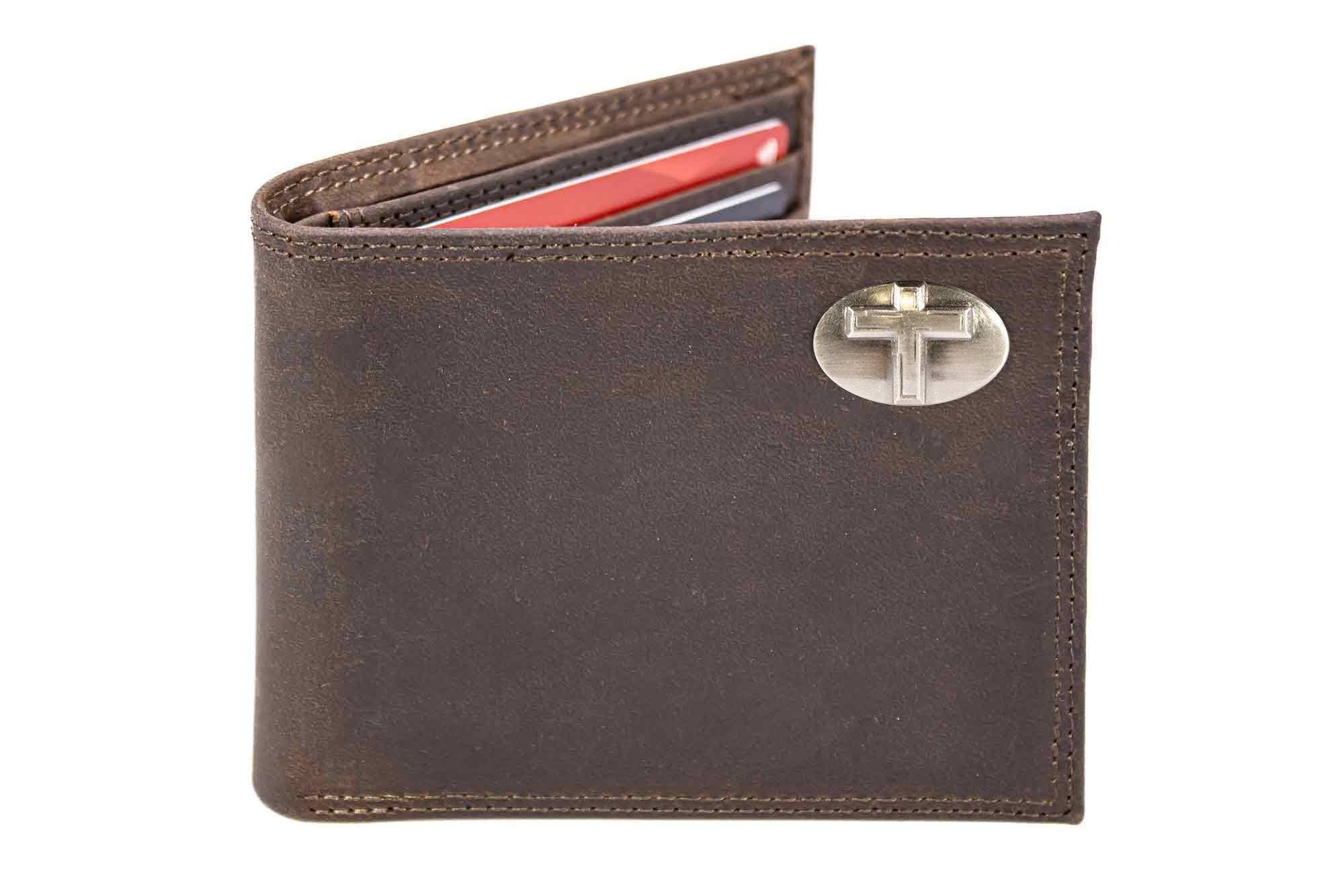 Christian Cross Leather Bifold Wallet