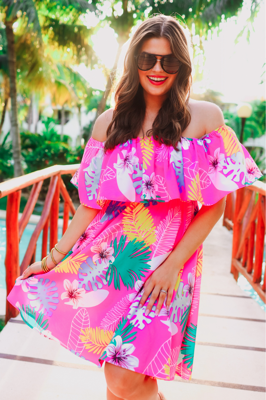 Truly Tropical Off The Shoulder Dress - FINAL SALE