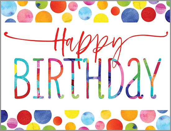 Birthday Greeting Card - Watercolor Birthday Dots