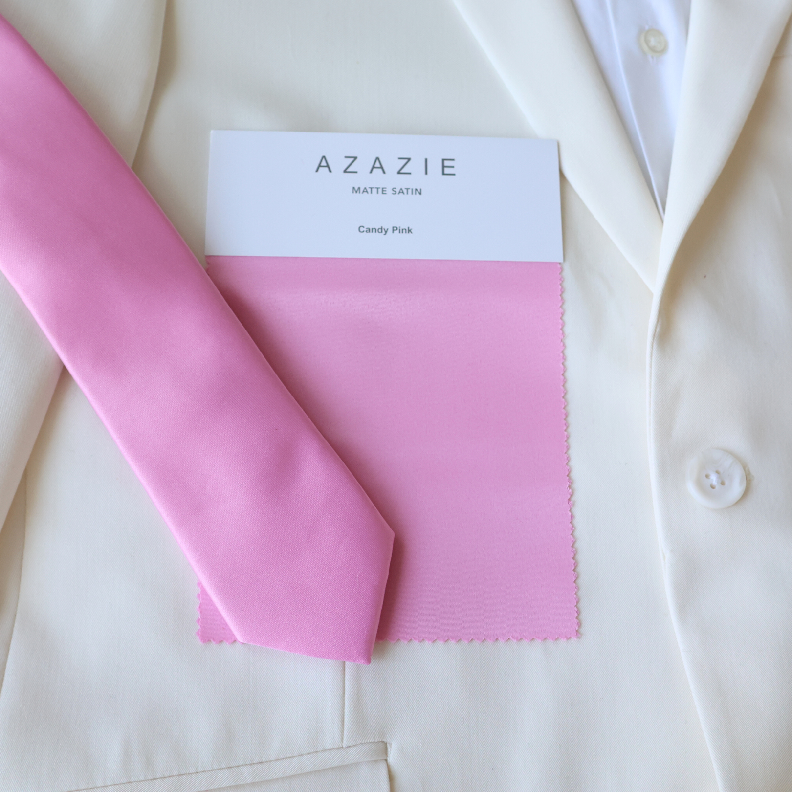 Candy Pink Satin Slim Tie