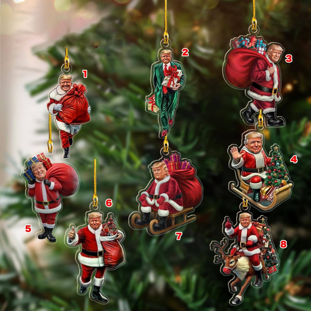 Santa Trump Ornament, Humorous Trump Christmas Ornament