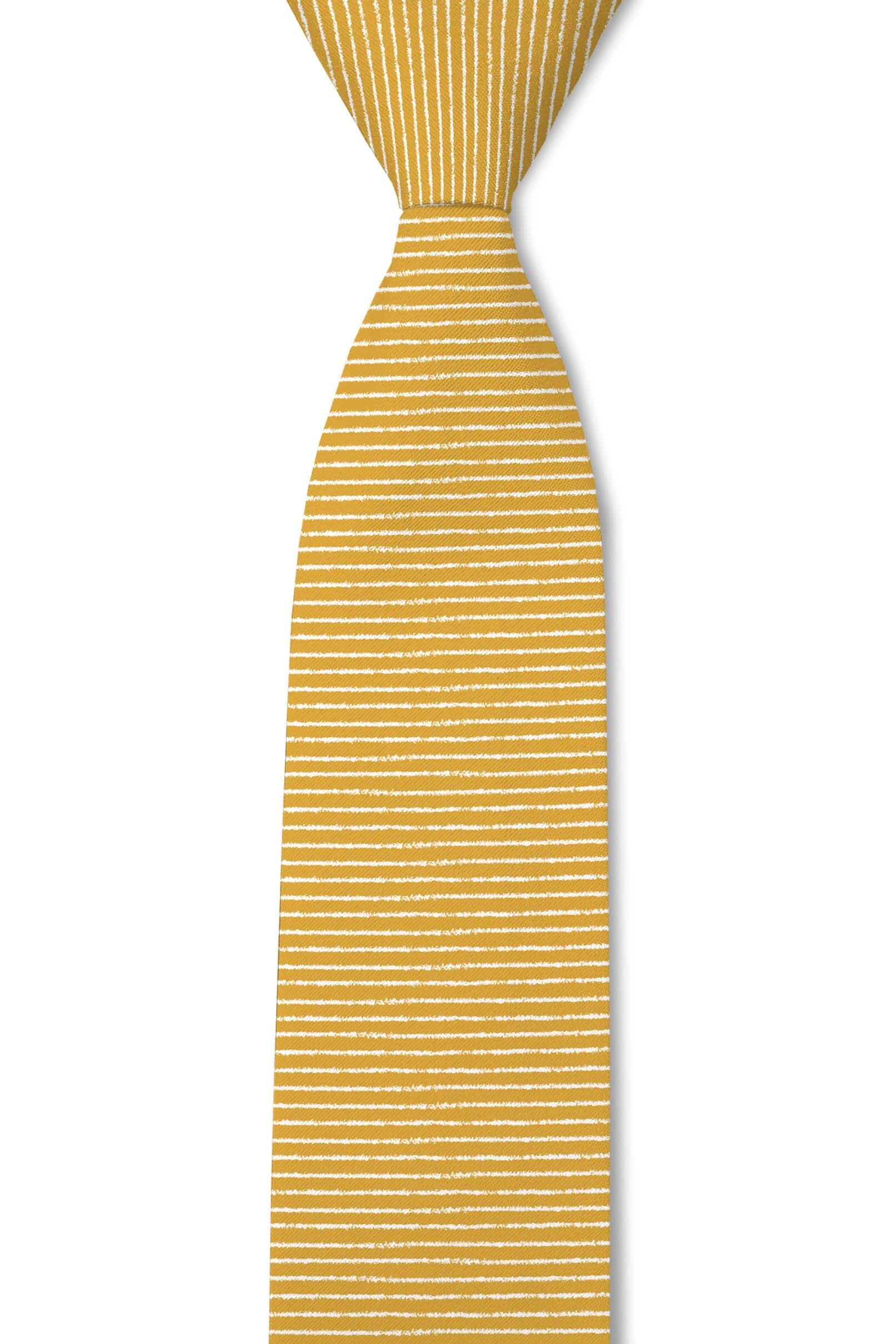 Tough Apparel Banks Yellow White Horizontal Stripe Mens Tie