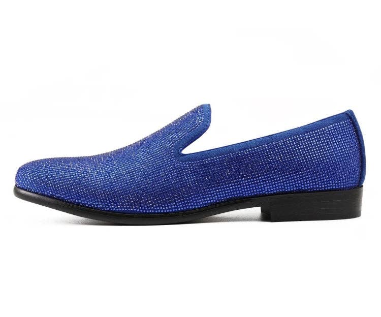 Dazzle Slip-On Dress Loafer - Royal Blue Embellished Rhinestone