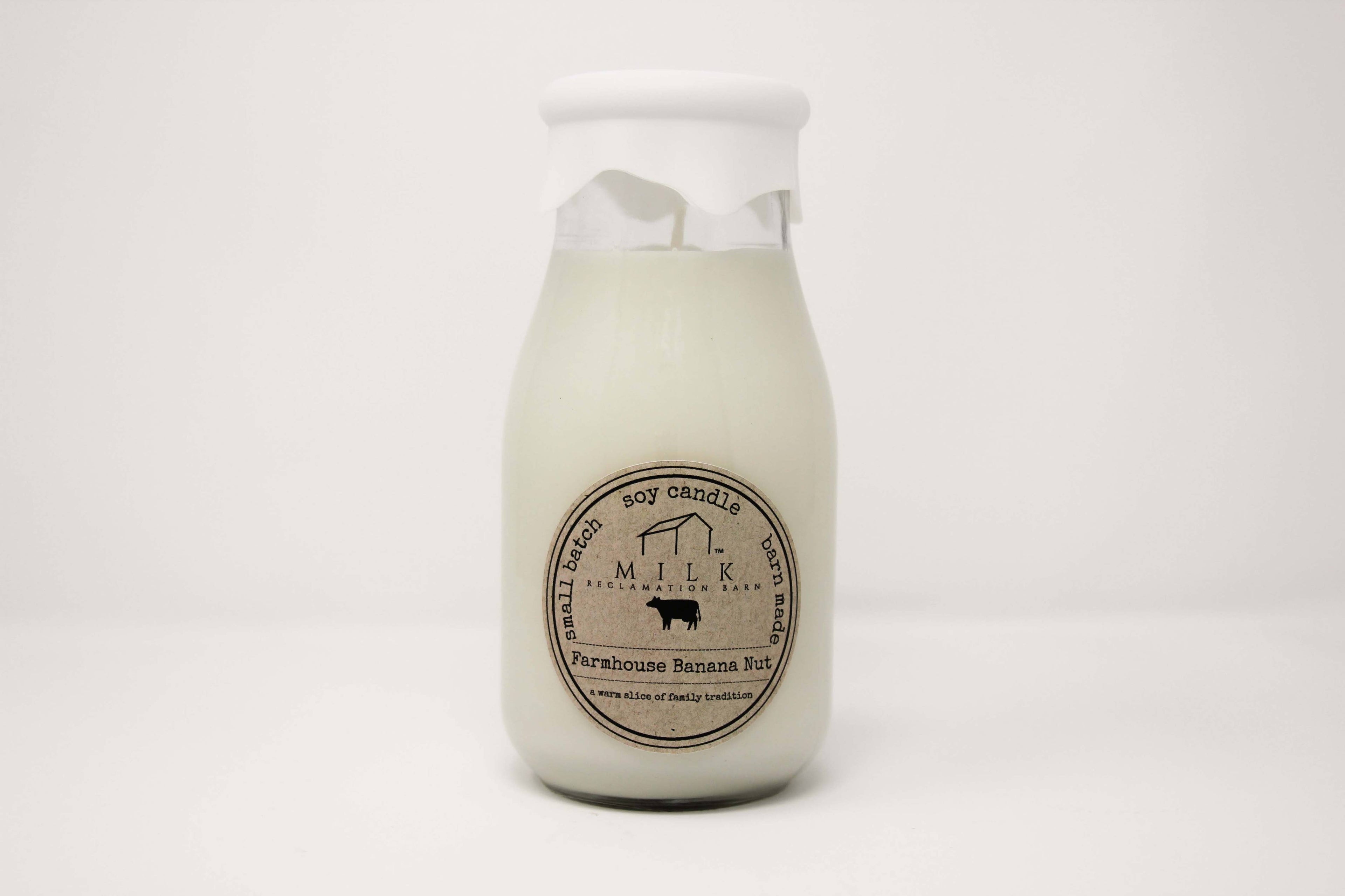Milk Bottle Candle Farmhouse Banana Nut