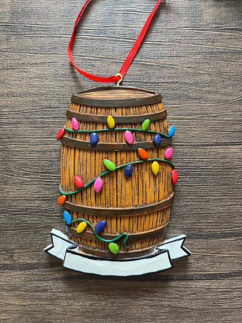 Bourbon Barrel Christmas Ornament - Whiskey Ornament
