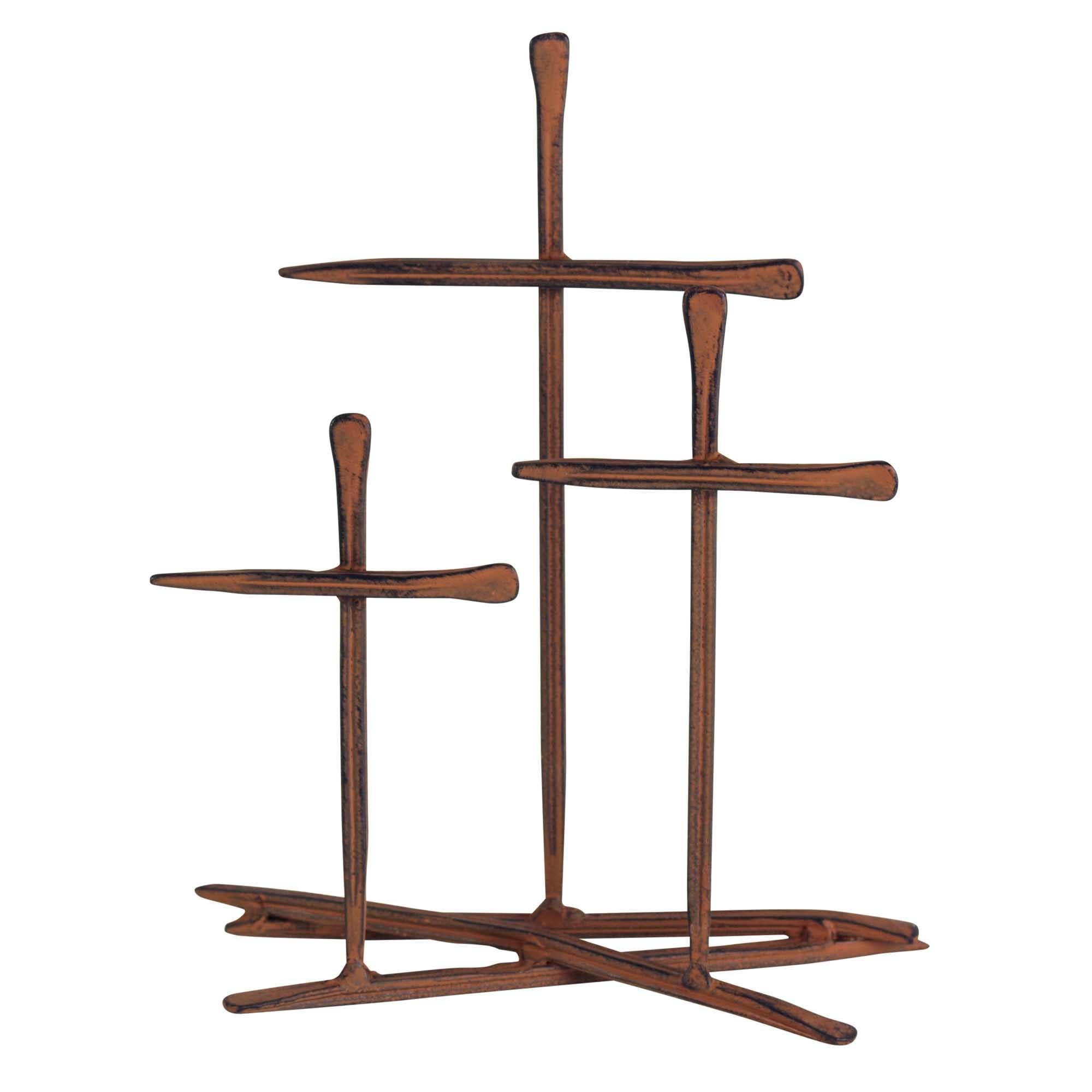 Tabletop Cross Metal Golgotha Nail 6" H