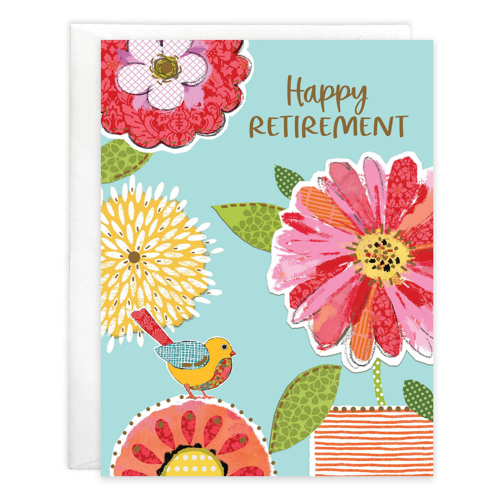 Retirement Greeting Card - Birds and Blooms