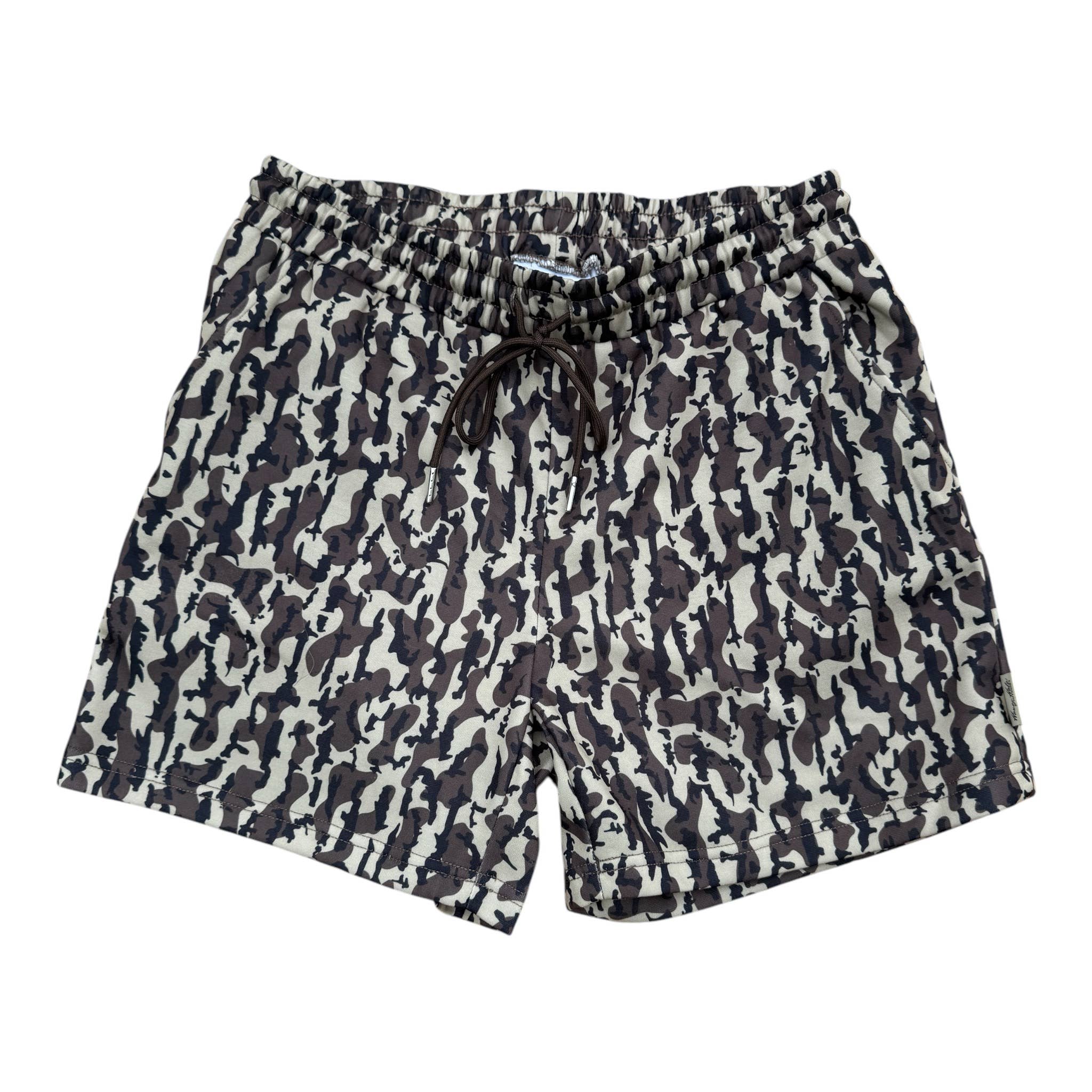 Honey Hole Fleece Shorts - Duck Boat Camo