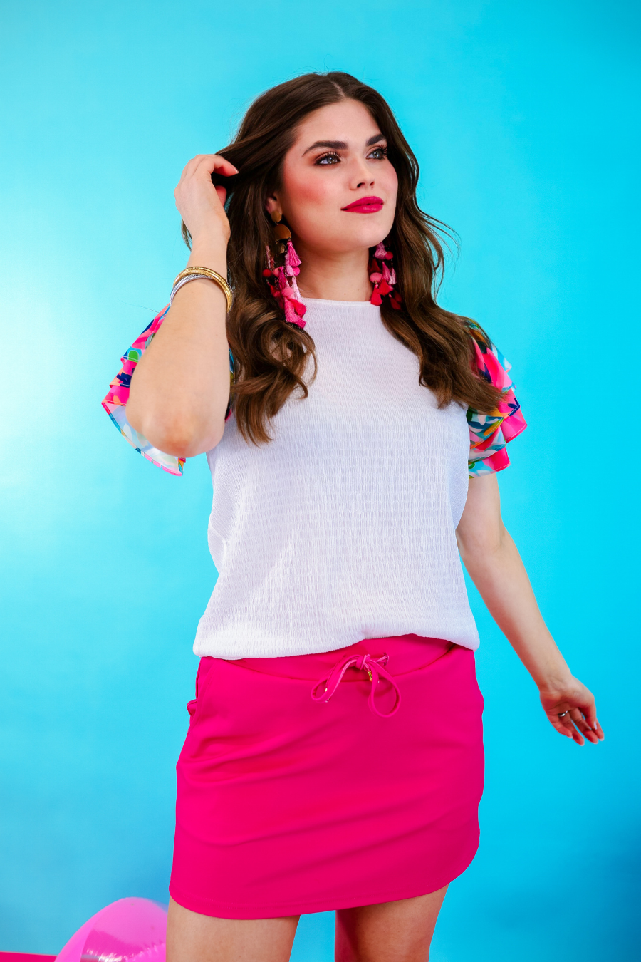 Wander The Town Flutter Sleeve Top
