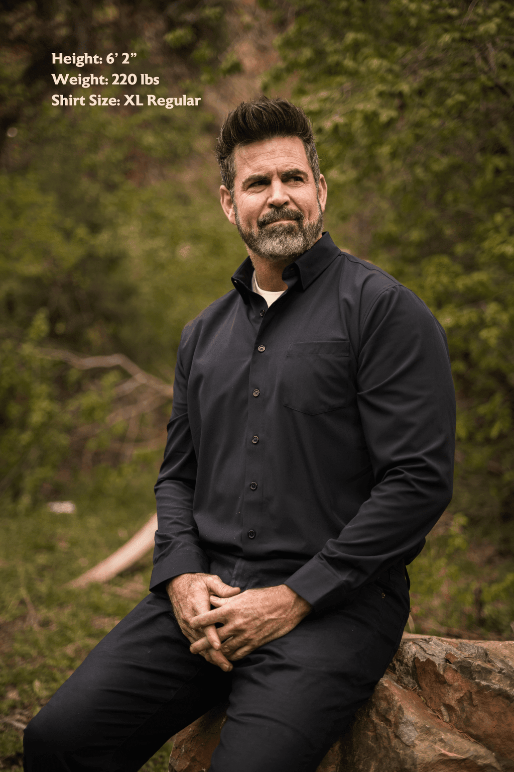Hustle Performance Dress Shirt - Black Long Sleeve