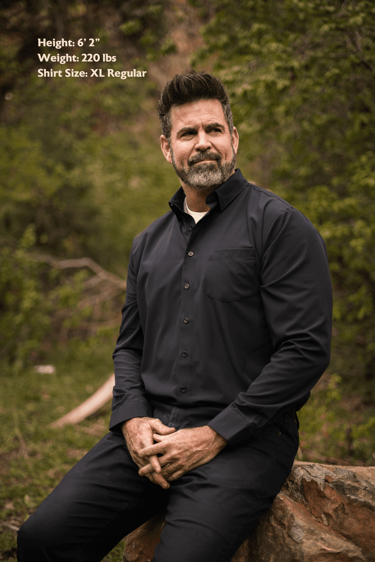 Hustle Performance Dress Shirt - Black Long Sleeve