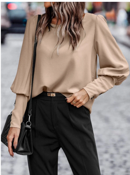 Pleated Blouse (Apricot)