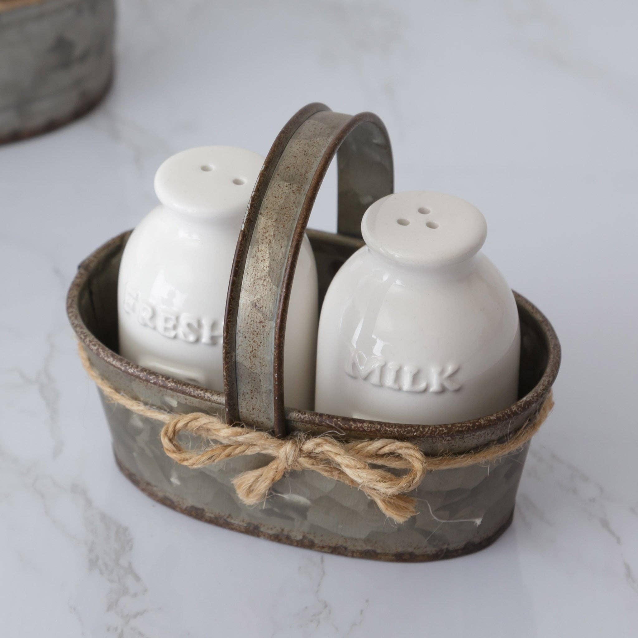 Milk Bottle Salt and Pepper Shakers (SET)