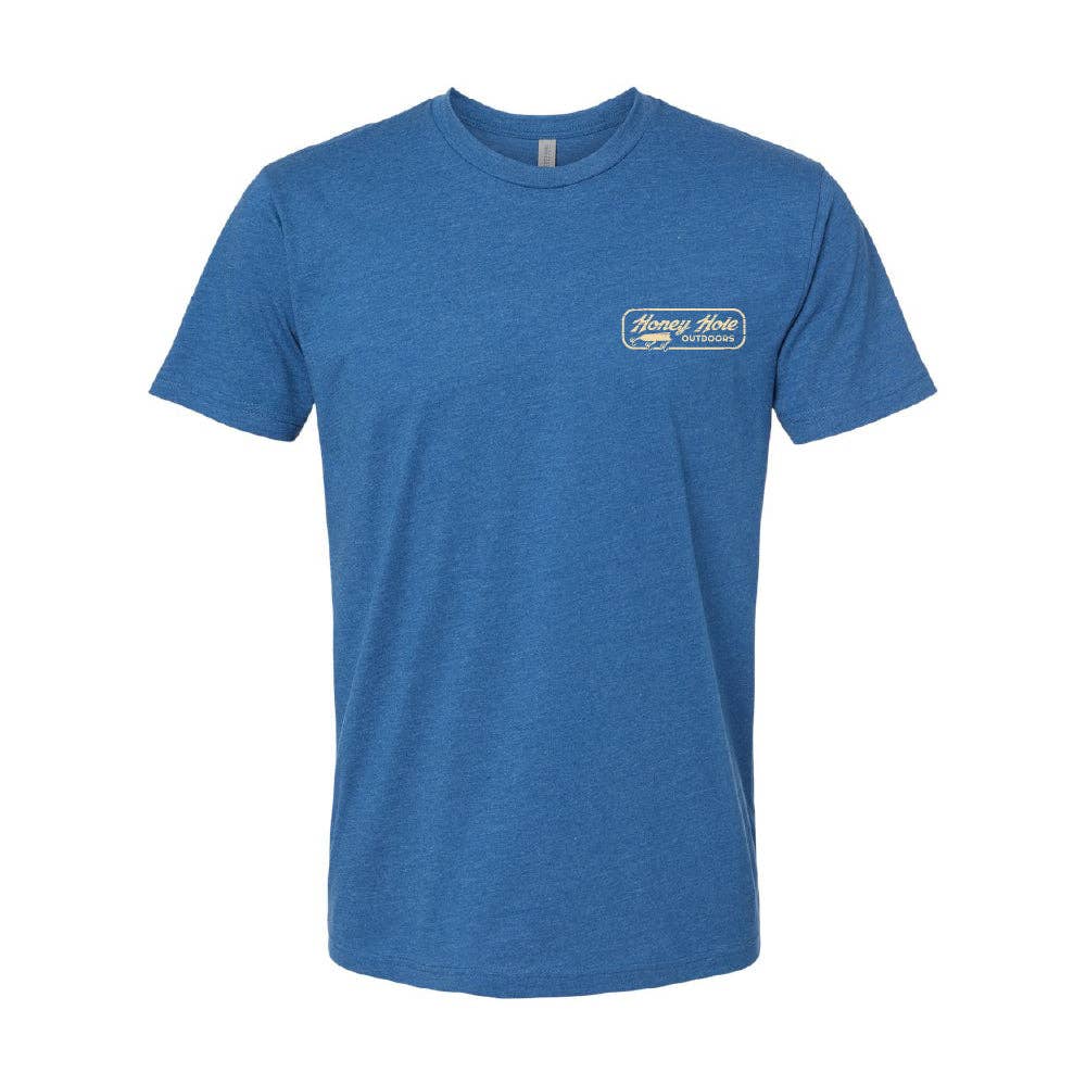 Honey Hole Short Sleeve - Bass n Boat - Heather Cool Blue