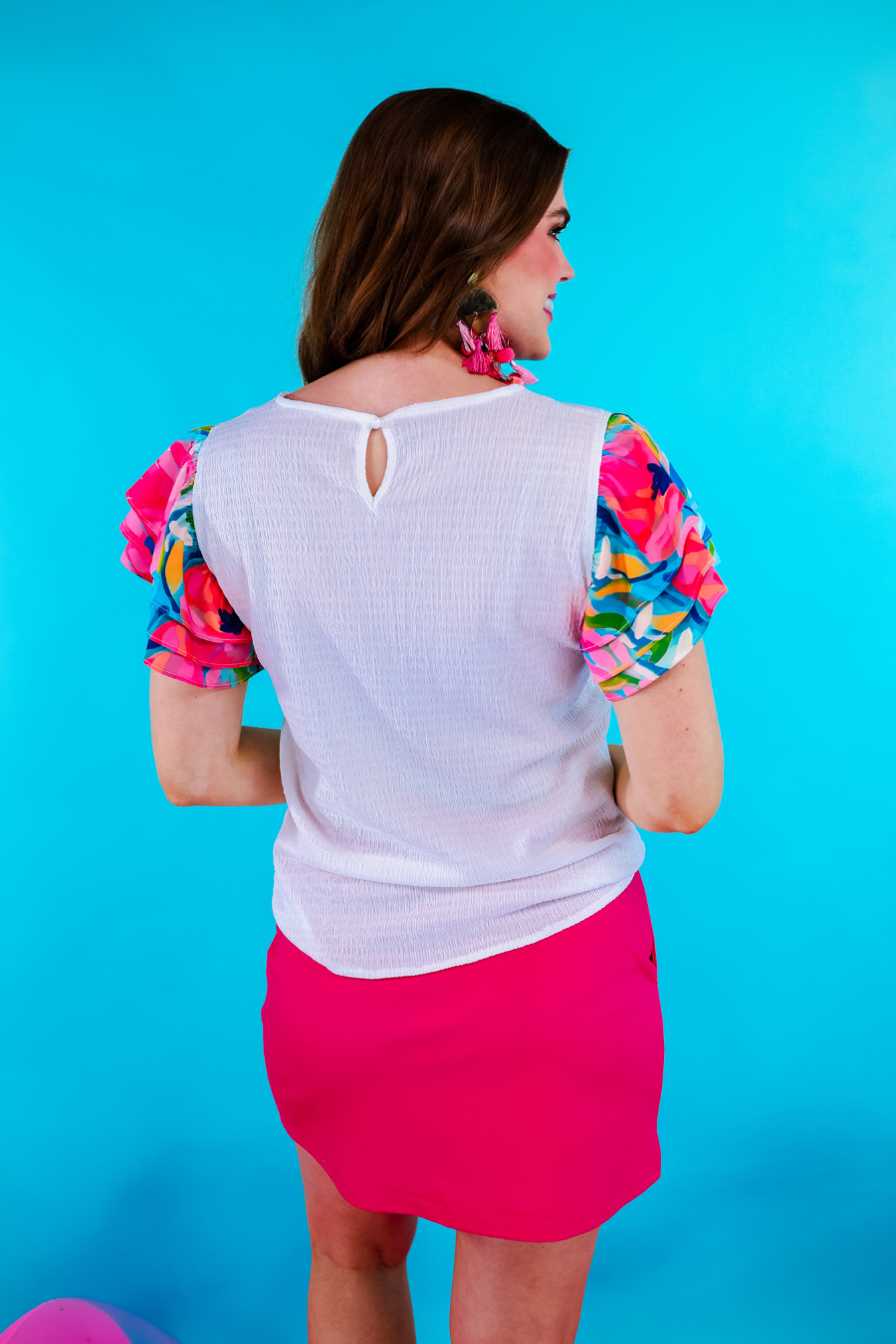 Wander The Town Flutter Sleeve Top