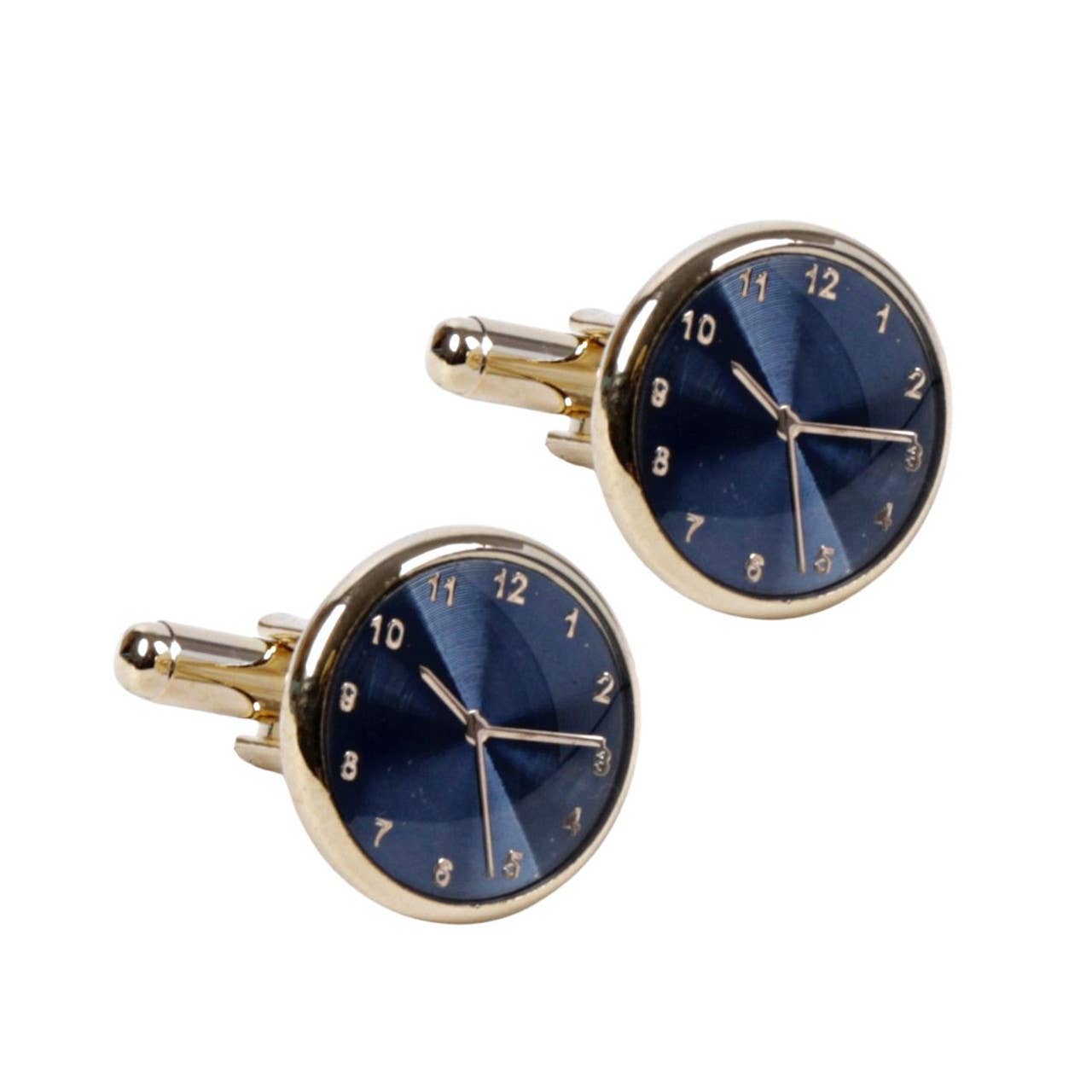 Gold and Navy Clock Cufflinks-CL1809