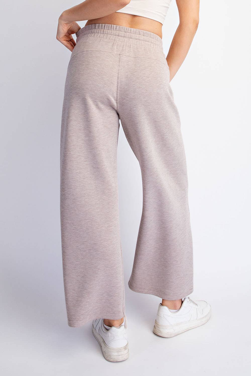 Modal Scuba Cropped Wide Pant - Rae Mode - Espresso / Black
