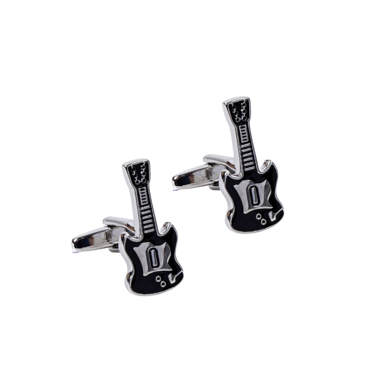 Silver Guitar Novelty Cufflinks
