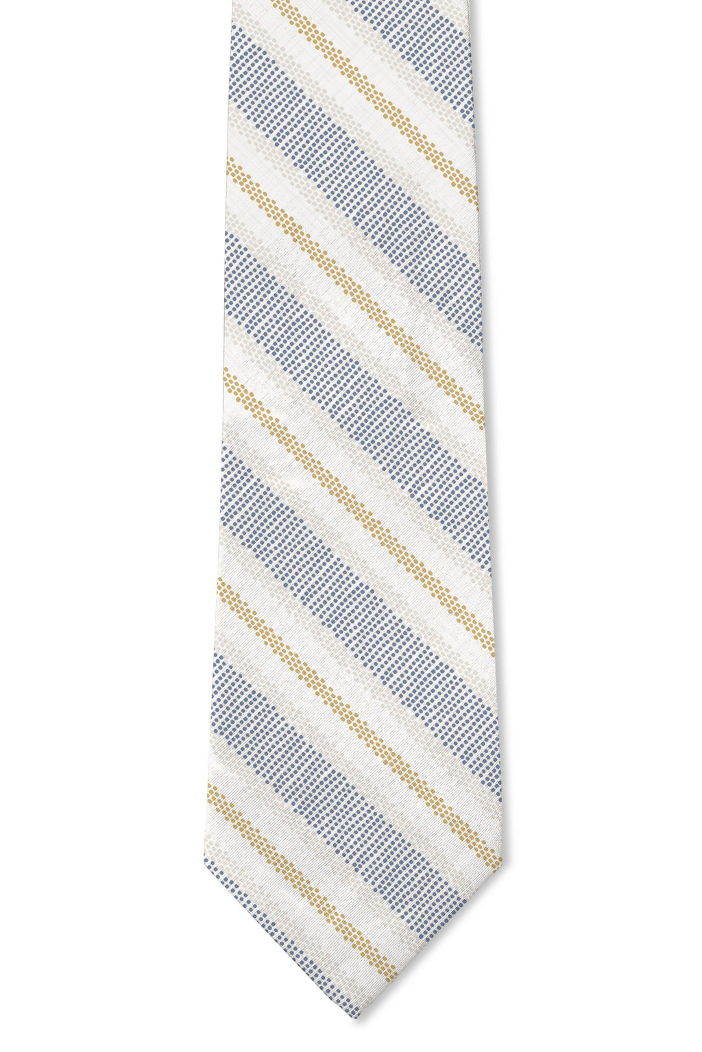 Calico Blue Yellow Textured Stripe Tie