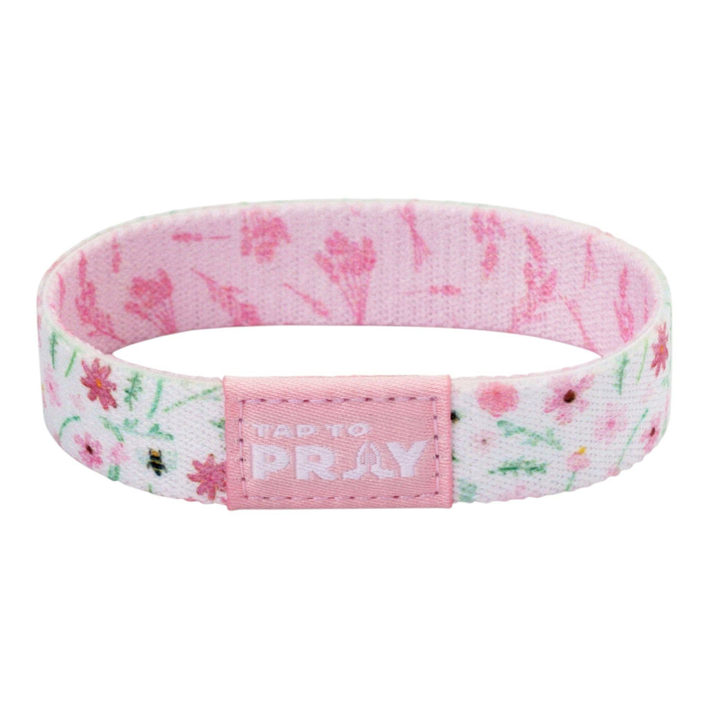 Tap To Pray® Wristband – Meadows - White
