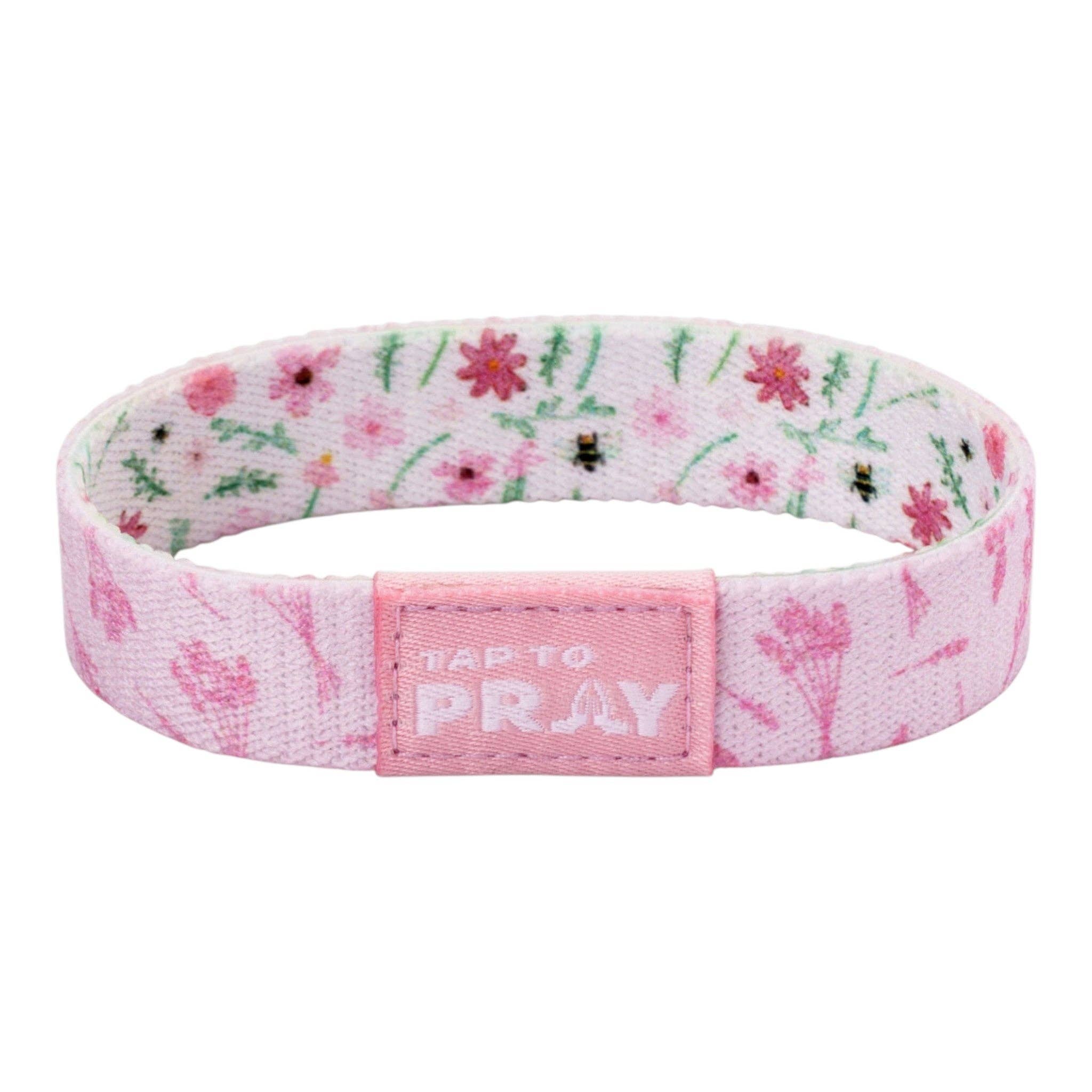 Tap To Pray® Wristband – Meadows - White