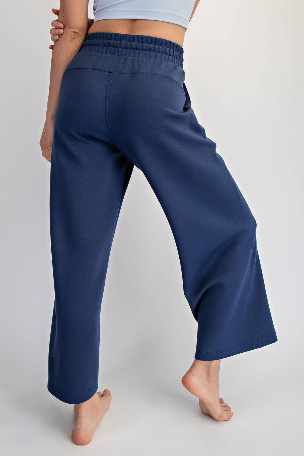 Modal Scuba Cropped Wide Pant - Rae Mode - Espresso / Black