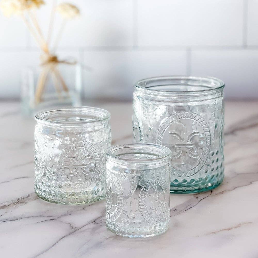 Kate Aspen Nesting Vintage Clear Glass Tea Light Holder (Set of 3)