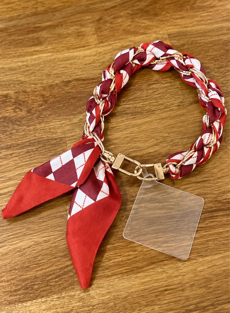 Rust Scarf Braided Phone Wristlet – Rust & Ivory